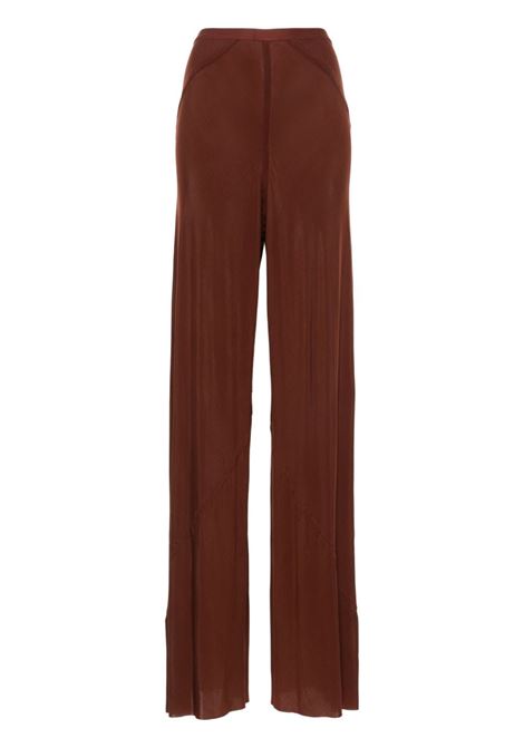 Brown seam-detailed wide trousers - women RICK OWENS | RP01D2300HBZ73